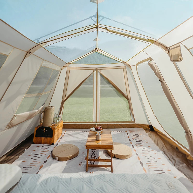 Naturehike Village 13 Automatic Cabin Tent Black Coated Outdoor Camping Picnic Sunscreen 27㎡ 2 Rooms 2 Halls Waterproof Tent