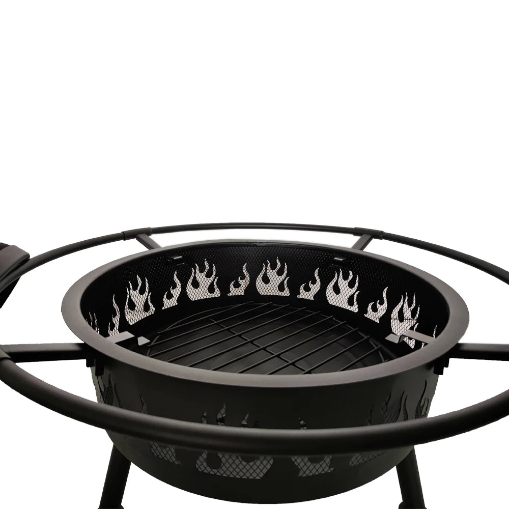 Multi Functions Camping Fire Pits Wood Burning Outdoor Heavy Duty Barbecue With Bbq Grill