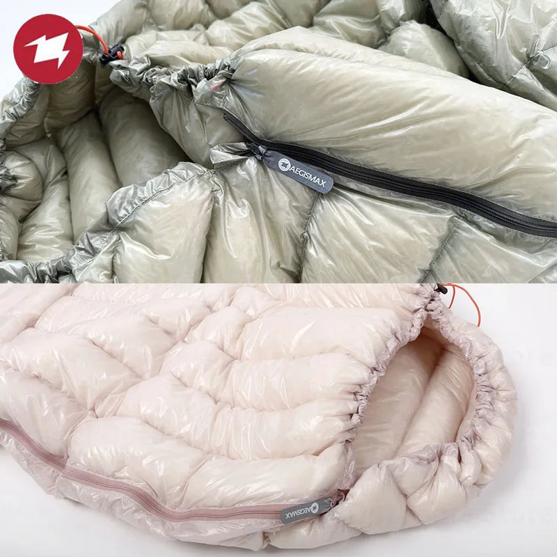 AEGISMAX AIR 10D Ultralight Down Sleeping Bag Camping Hiking 800FP Lightweight Couple Sleeping Bag Tourist Outdoor Equipment