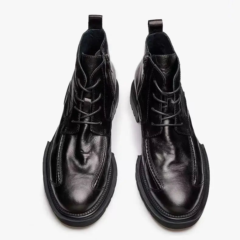 Motorcycle Riding Boots Genuine Leather British Leather Boots High Top Shoes Handmade Retro Men Leather Work Boot