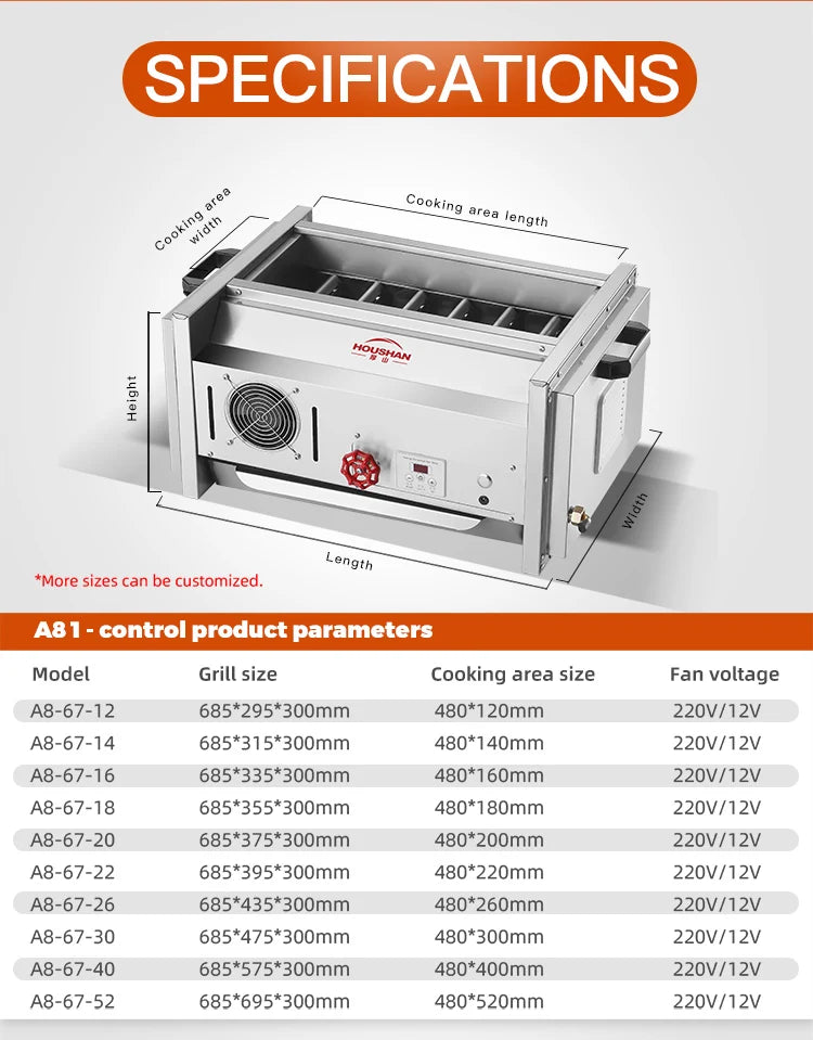 A8 Gas Large Barbecue Grill Commercial Grill Machine Restaurant