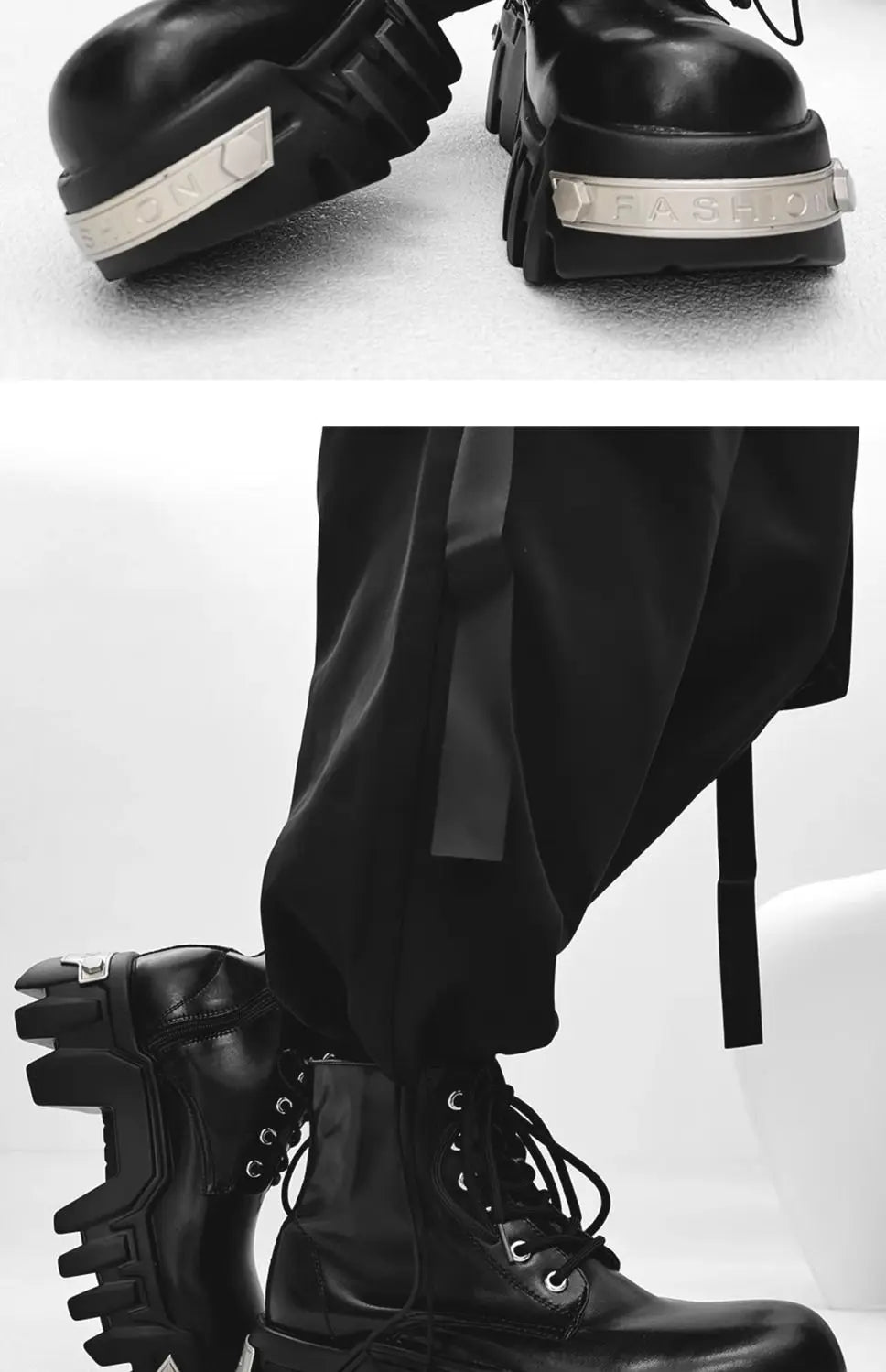 2025 New Trendy Heightening 8cm Bulldozer Men's Handsome British Style Platform Motorcycle Short Boots