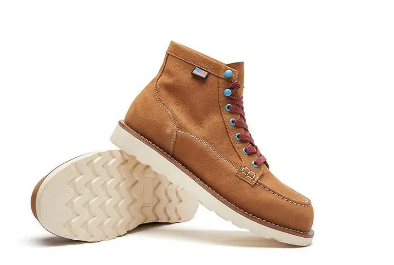 A066 Size 39-44 New Casual Men Fashion Reto Tooling Boots Lace Up Leisure Vintage Shoes Crazy Brown Man Footwear 2025 Man Shoes