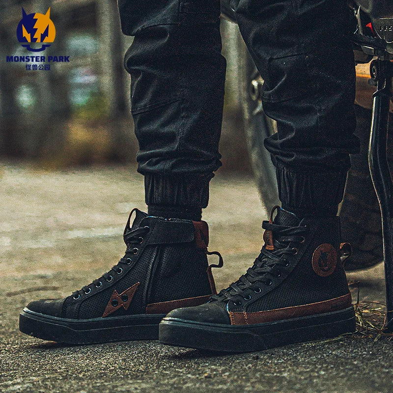 Boots for Motorcyclist Man Wear-Resistant Men and Momen For 4 Season Botas De Moto Motorcycle Shoes Riding boots Breathable