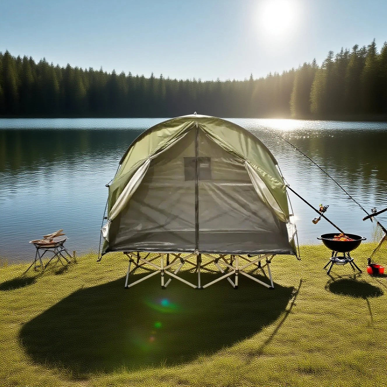 Breathable Mesh Tent for Backpacking - 1 Person All-Mesh Insect-Proof Camping Tent with Enhanced Airflow, Portable Sleep Shelter