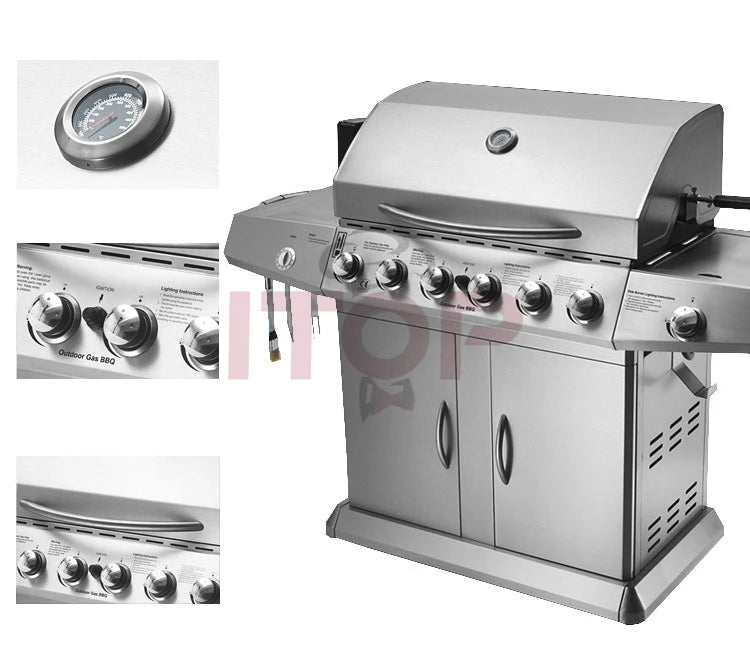 Popular garden barbecue grill outdoor charcoal bbq  commercial heavy duty gas gill with trolley