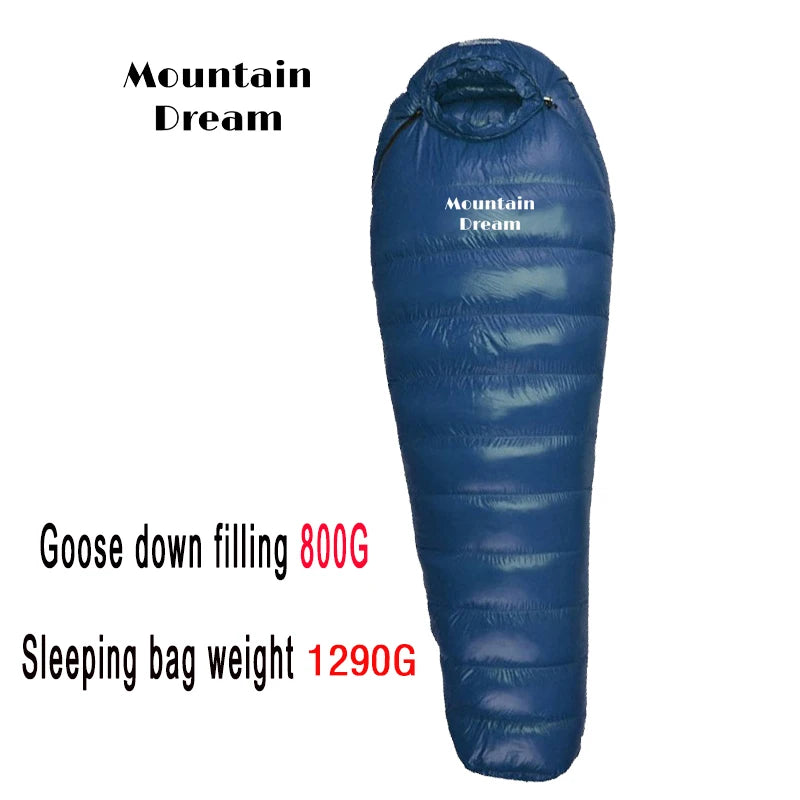 Winter Down Sleeping Bag Adult Mummy White Goose Down Warm Sleeping Bag Three Seasons Suitable For Camping Trips