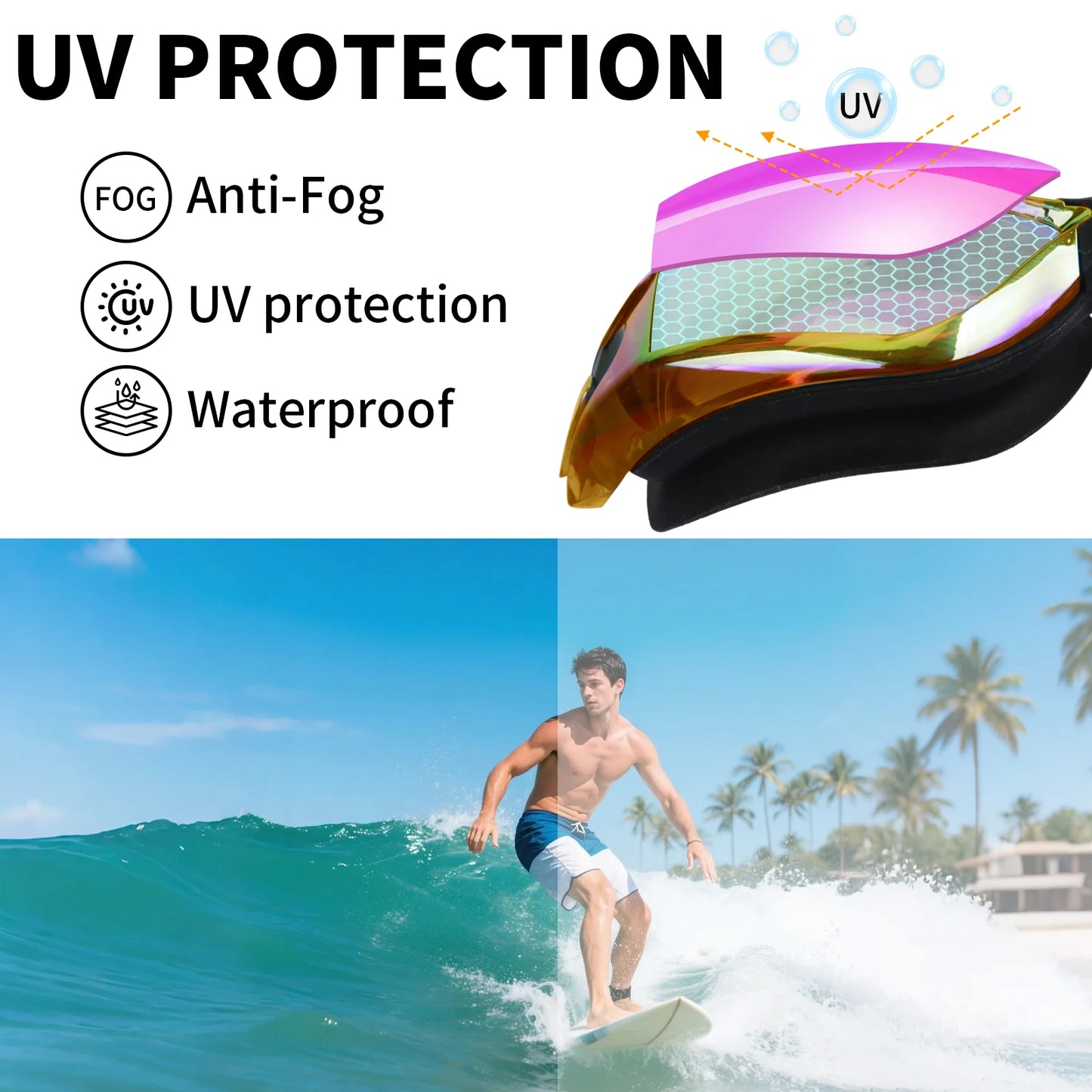 Swimming Goggles Anti-Fog Waterproof No Leaking Swim Goggles for Adult Children