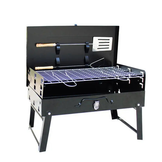 Folding Grill Fire Pit Stainless Steel Charcoal Grill Barbecue Tool Portable Deck Smoker For Park Picnic Cooking Camping Stove