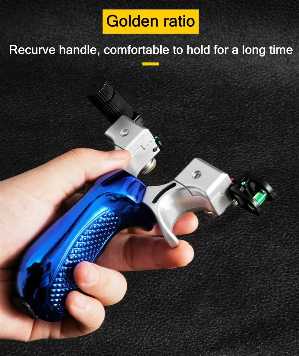 Slingshot High Precision Laser Shooting Hunting Sight and Laser Sight slingsshot Speciality Catapult for Outdoor Flat Leather
