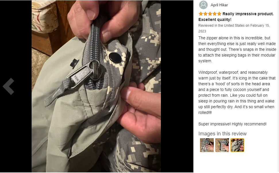 Bivy Cover Sack for Military Army Modular Sleeping System, Waterproof Outer Shell for Sleeping Bag, Minimalist Stealth Shelter