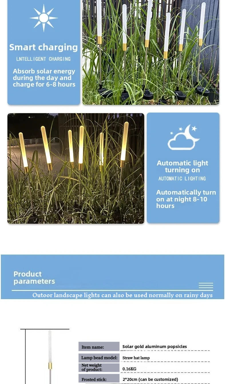 Solar Powered Luminous Reed LED Underground Lamps Outdoor Decorative Flower Stake for Yard Lawn Gardening Garden & Christmas