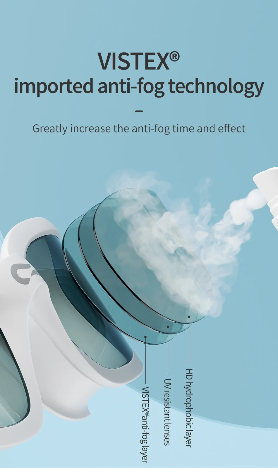 Copozz Swimming Goggles Waterproof VISTEX Anti Fog Mirrored Adjustable Silicone Swim Glasses Professional Swim Equipment Eyewear