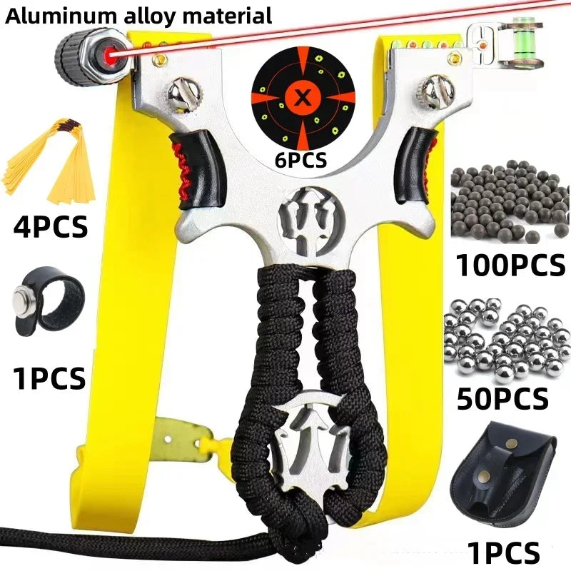 High Quality Outdoor Hunting Shooting Alloy Slingshot with Quality Rubber Band Professional Shooting Game Catapult Tirachinas