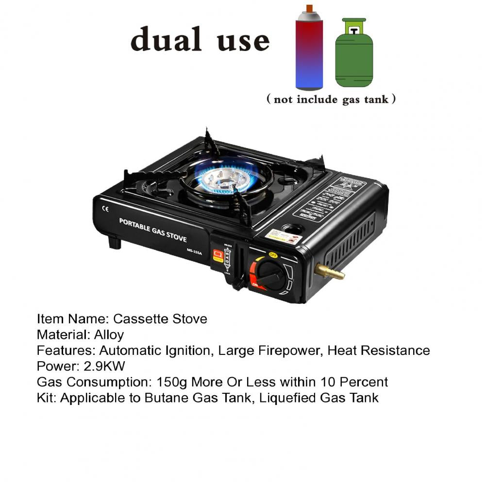 2.9KW Camping Stove Dual-use Outdoor Stove Wild Survival Cooking Picnic Gas Burner Camping Cooker Burner Stove BBQ Gas Stove