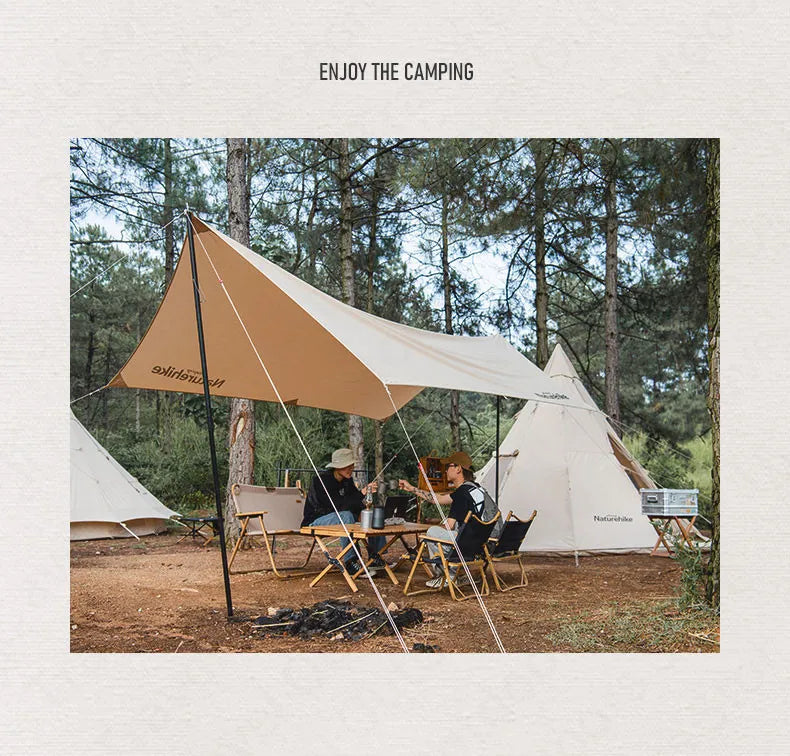 Naturehike Pyramid A-type Tent Teepee Tipi Tent With Chimney for 5-8 People Family Travel Camping Cotton Blend 9.6 Waterproof