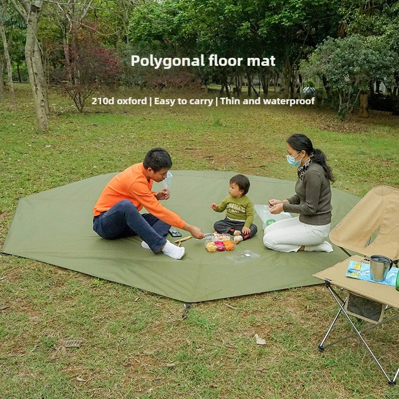 Multi-purpose Outdoor Picnic Octagonal Mat Thickened Oxford Cloth Wear-resistant Waterproof Camping Tent Moistureproof Mat