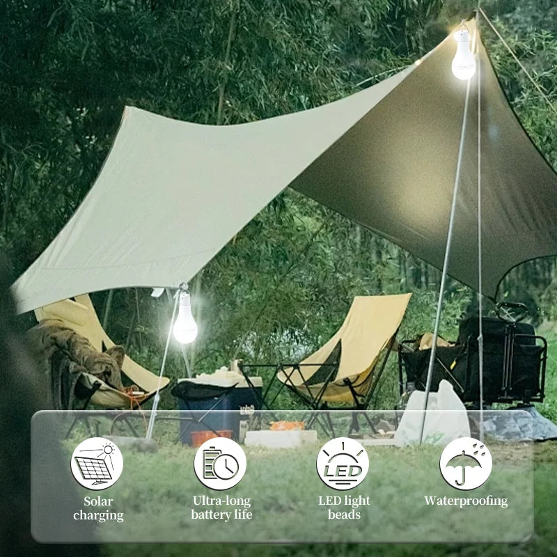 7W/9W LED Solar Lamp Bulb Hanging Solar Lights For Outdoor Camping And Fishing Emergency Sunlight Powered Lamp With Remote