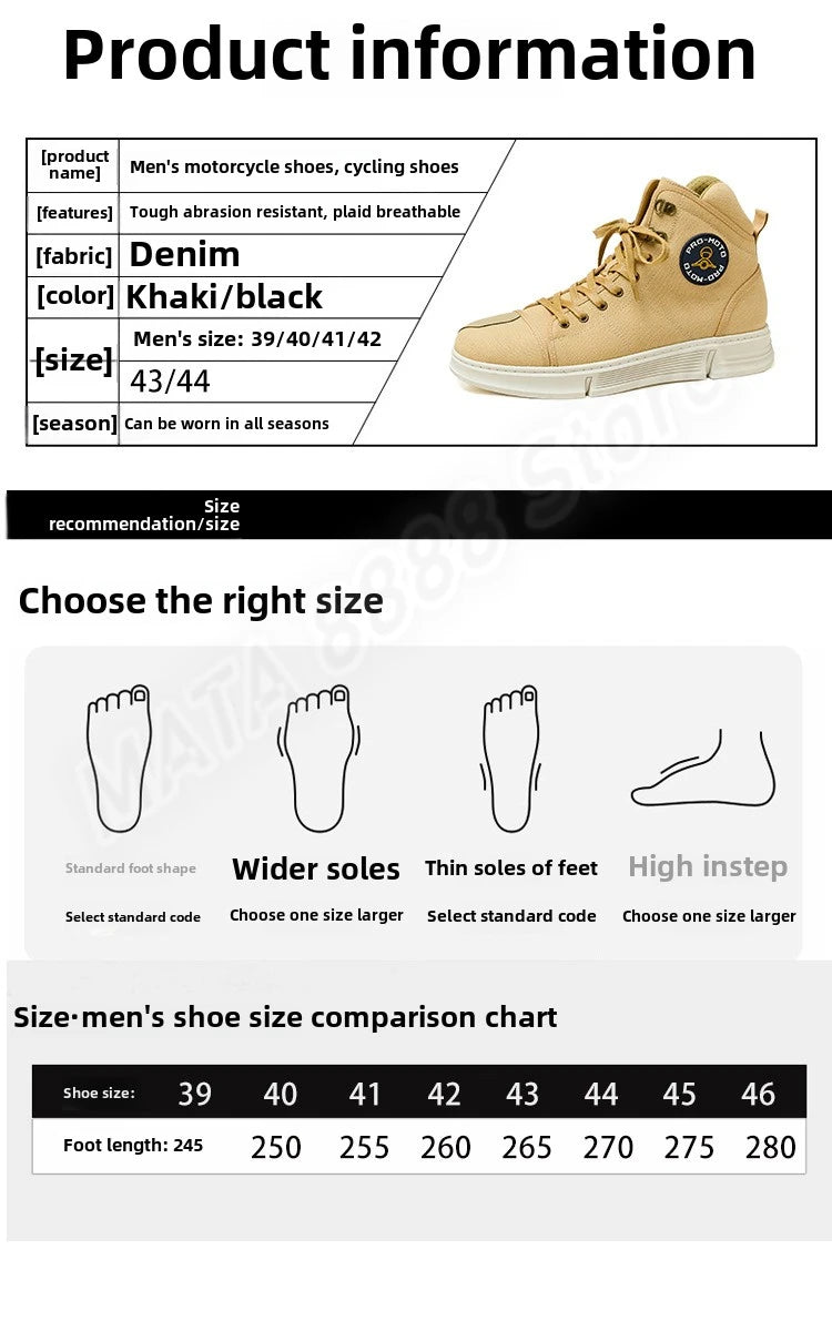 Motorcycle Shoes Men Water Proof Riding Boots Casual Flat Shoes Anti-collision Protection for Outdoor Cycling Sports Sneakers