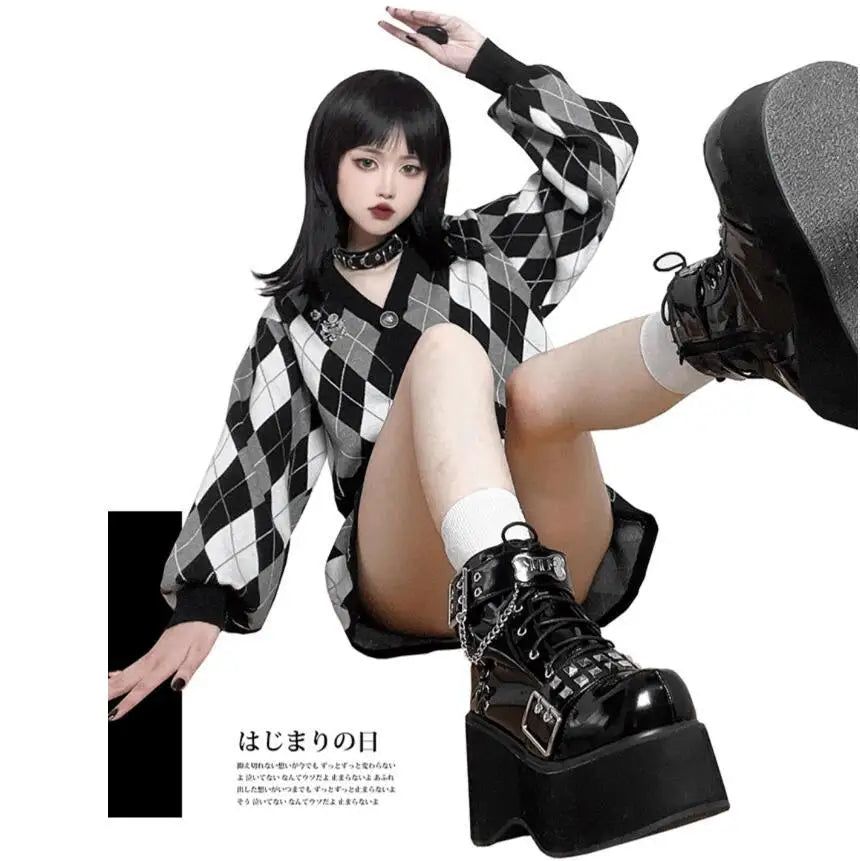 Women Boots New Fashionable Comfortable Platform Soft Women's Ankle Boots Elegant Dark Motorcycle Women's Leather Boots Zapatos