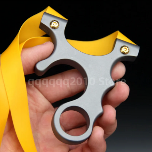 Titanium Alloy TC21 Slingshot New Hunting catapult with Flat Rubber Band Sling shot
