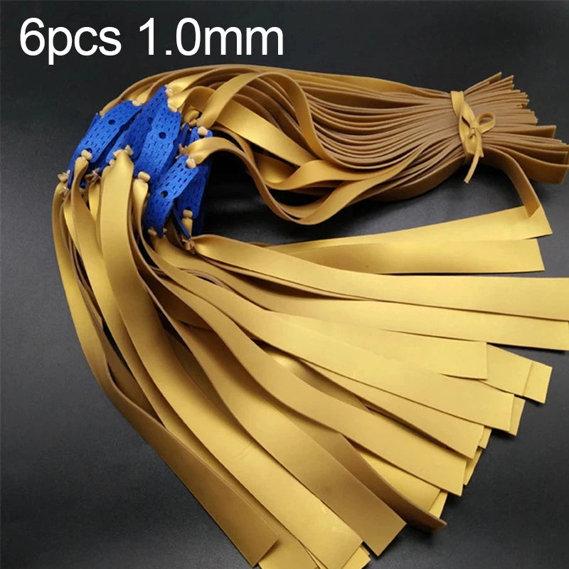 Outdoor Sports 6pcs 0.55-1.2 mm Rubber Band Powerful Hunting Accessories Flat Elastic Band For Slingshot Catapult Rubber Bands