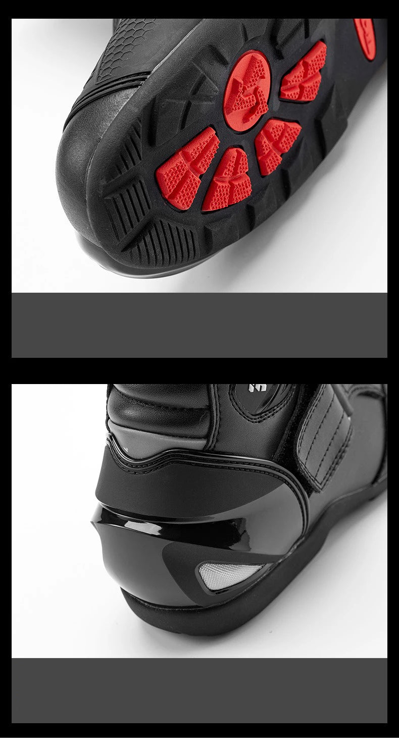 Motorcycle Road Racing Boots Professional Biker Shoes Motorbike Long Riding Protective Gear Shift Microfibe Leather boot