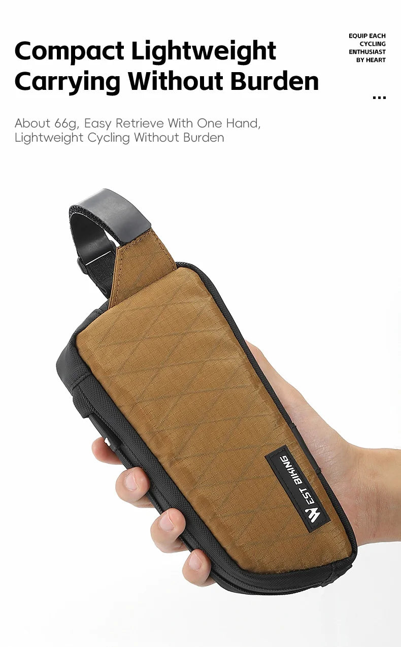 WEST BIKING Bicycle Top Tube Bag 1L Portable Cycling Front Frame Triangle Bag Lightweight Bike Bag MTB Road Bike Accessories