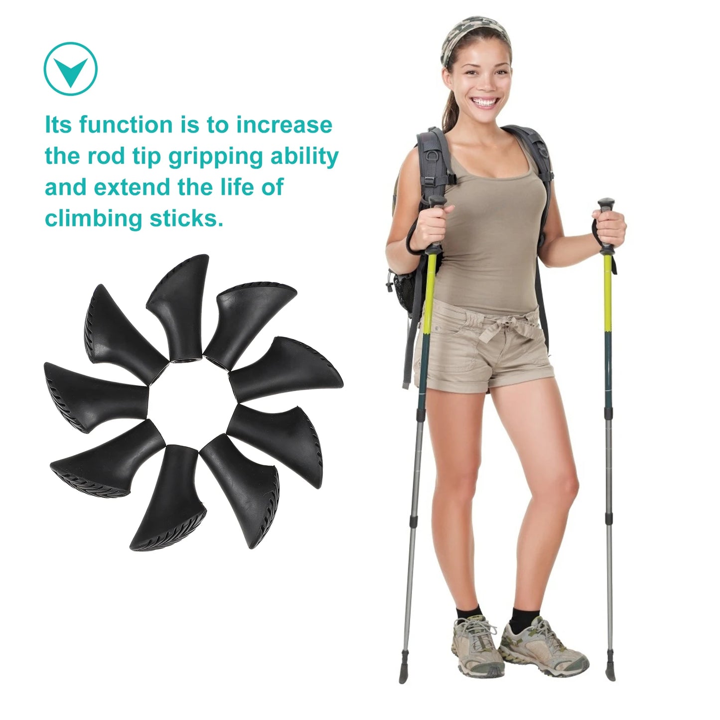 16Pcs Trekking Pole Tip Walking Stick Head Protectors Cane Hiking Tips Poles Trekking Poles Thickened Pole Tip Protectors Elder