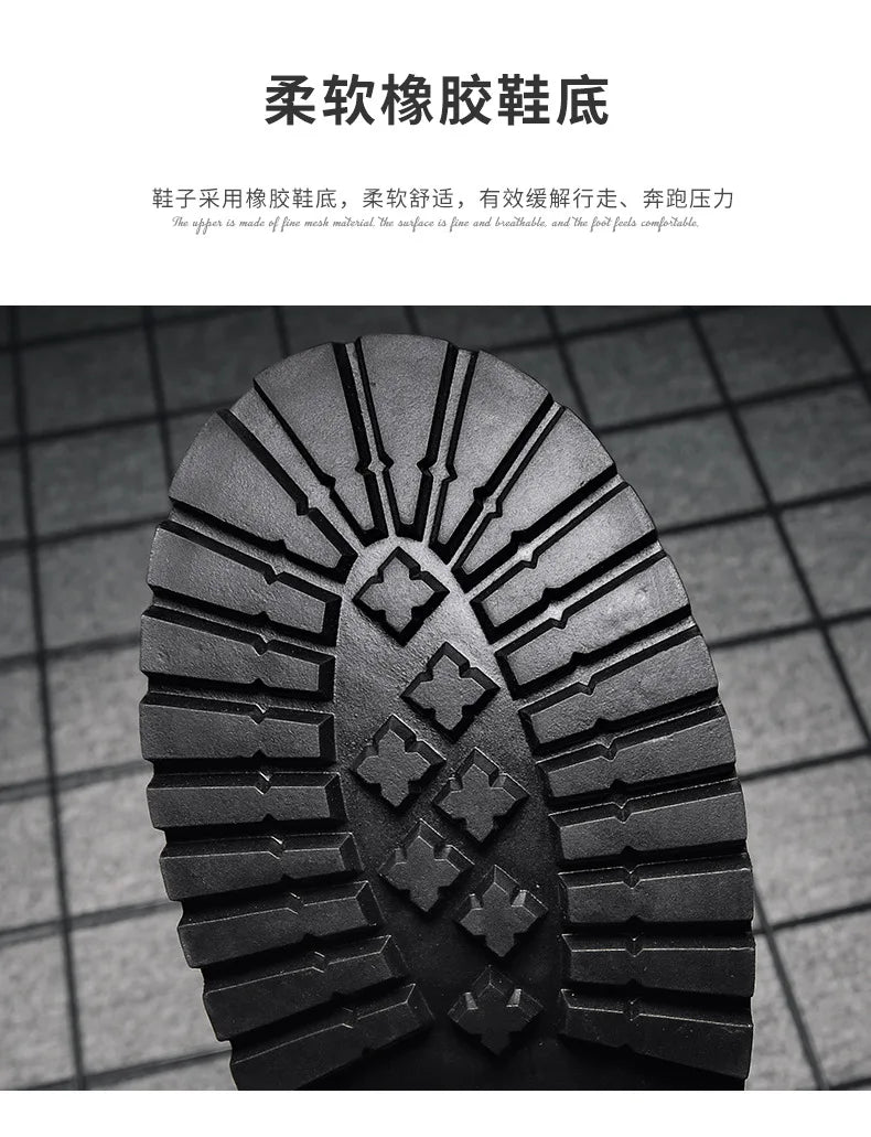 Men Motorcycle Boots Fashion Mid-Calf Punk Rock Punk PU Leather Black High Top Mens Casual Boot Steel Toe Shoes Big Size 38-46