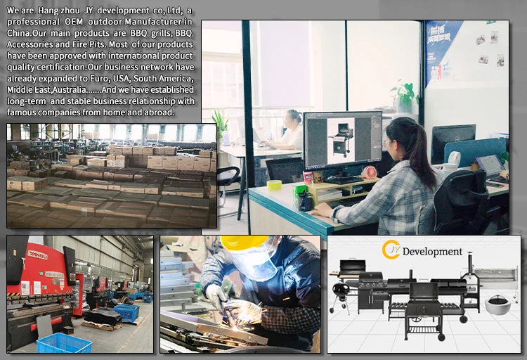 Factory Original Charcoal BBQ Grill With Side Tables Outdoor Smoker Ideal For Camping Tailgating Patio Garden