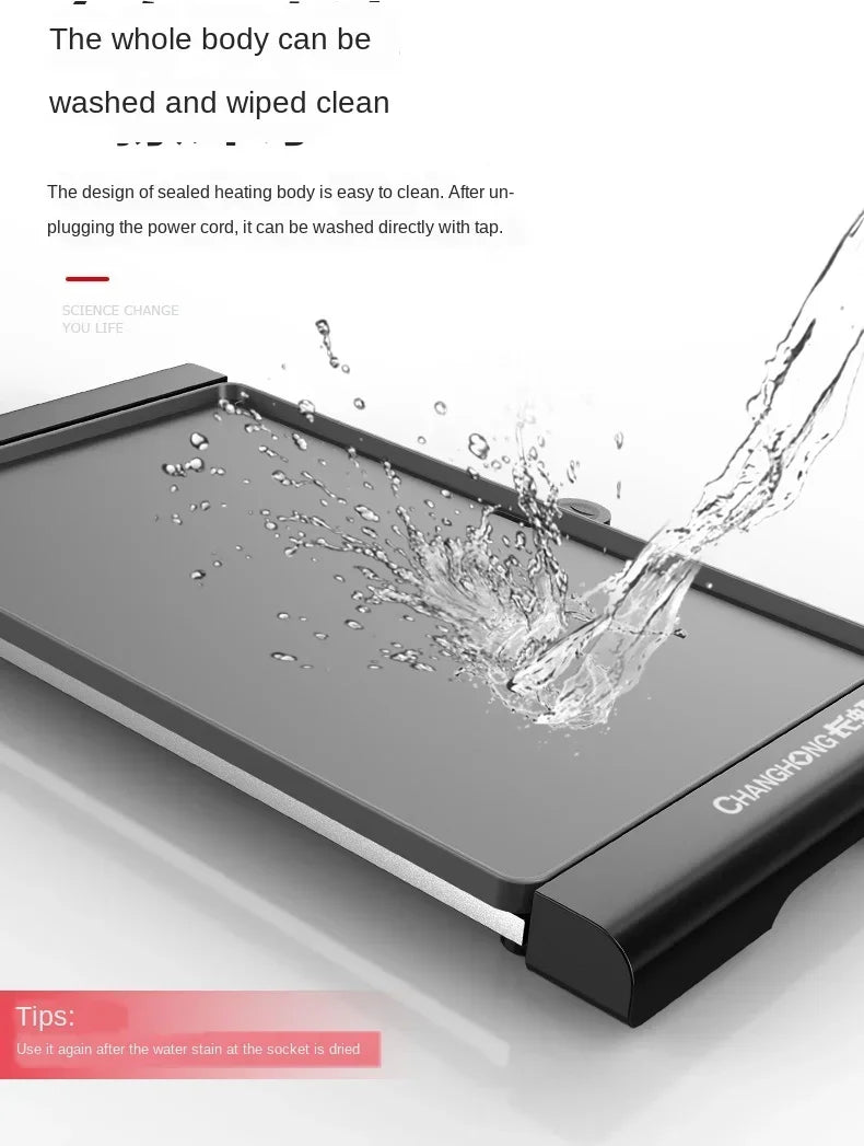 220V Large Electric Grill Barbecue Household Smokeless Electric Grill Pan Non-stick Grill Pan Grilled Fish Electric abc