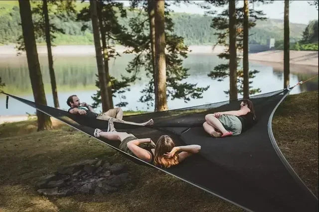 2025 Outdoor Camping Hanging Portable Bed Triangle Hammock Portable Multi Person Aerial Mat  travel Convenient Sleep Hammock bed
