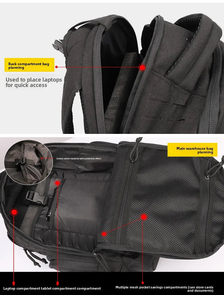 YAKEDA Assault Tactical Molle Backpack Fans 600D Sports Outdoor Bag High Capacity Tourism Hiking Mountain Camping Bags