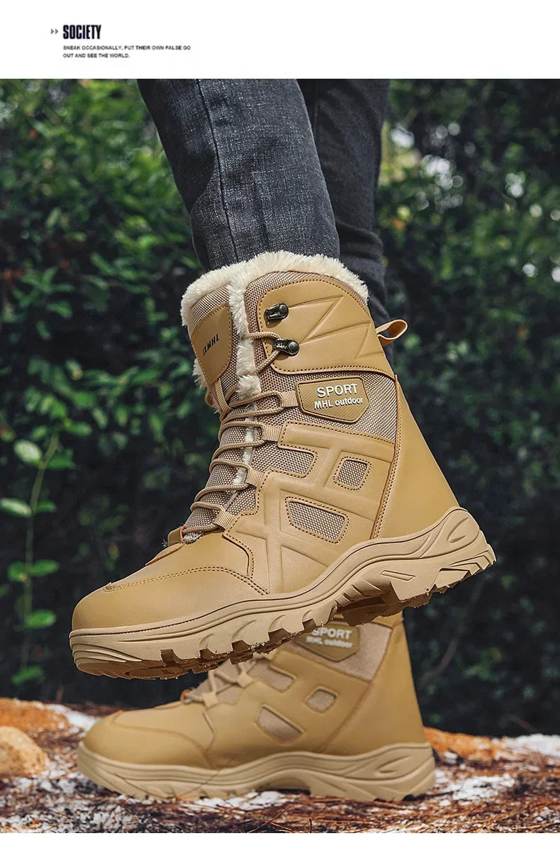 Winter High Top Outdoor Couple Hiking Boots Anti-fall Motocross Rider Boots BootPlus Size Mens Motorcycle Shoes