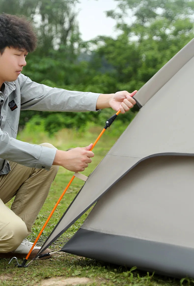 HeWolf Outdoor Double-layer Silver-coated Picnic Tent Automatic Folding Portable Waterproof Sunscreen Quick-Open Camping Tent