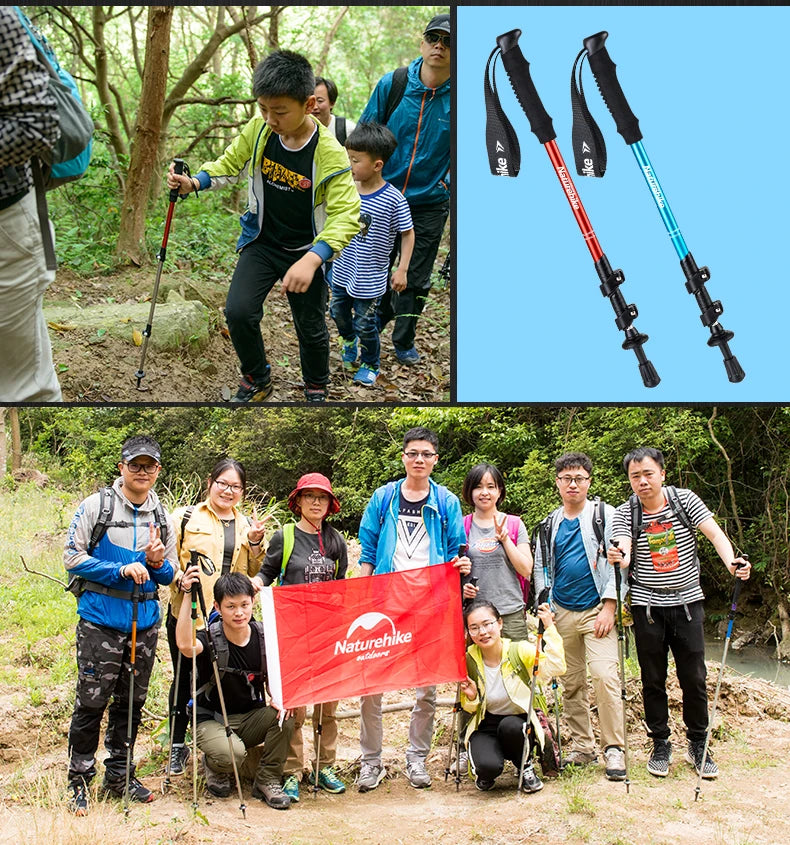 Naturehike ST01 Walking Sticks Ultralight Children Adult Telescopic Aluminum Alloy Trekking Pole Outdoor Camping Climbing Hiking