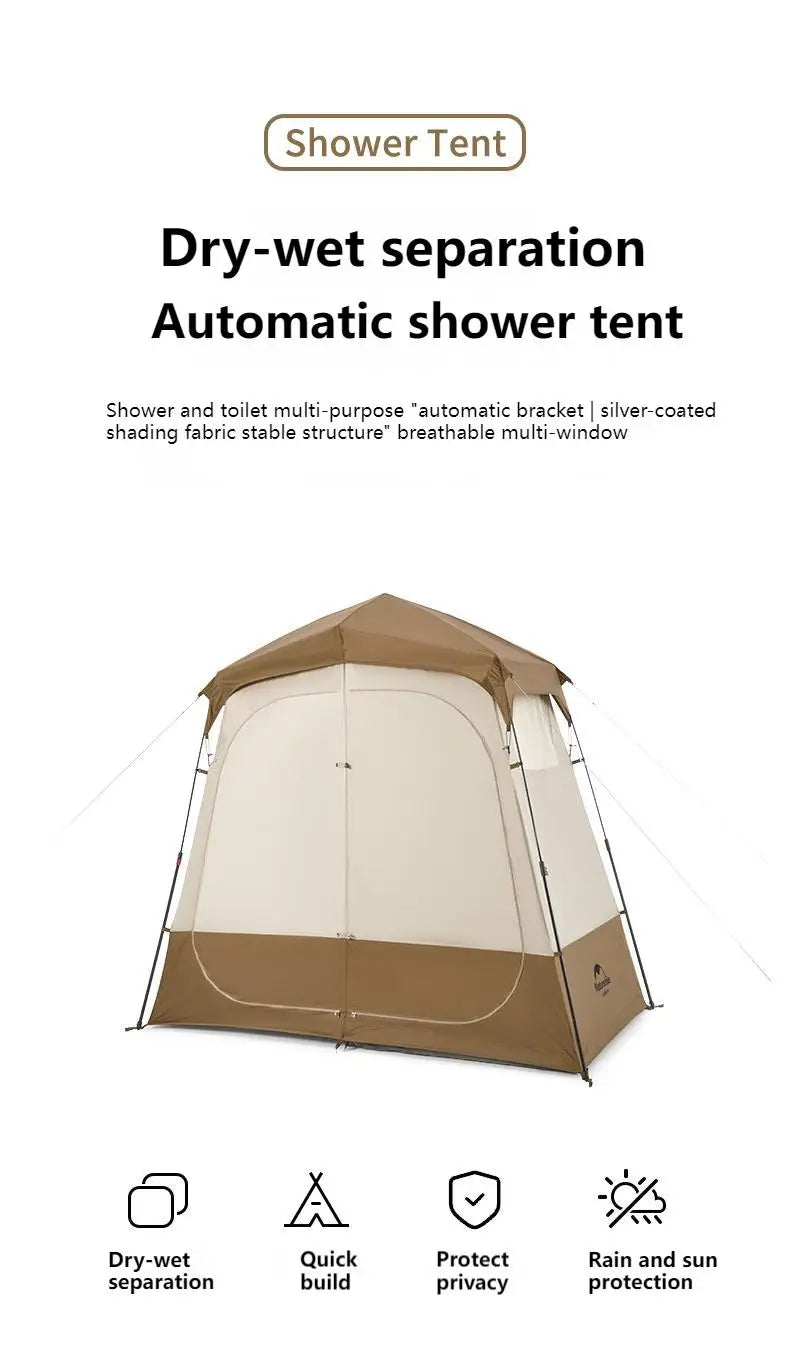 Naturehike Automatic Shower Tent Dry Wet Separation Outdoor Camping Travel Changing Room Shelter Mobile Toilet Bathroom Portable