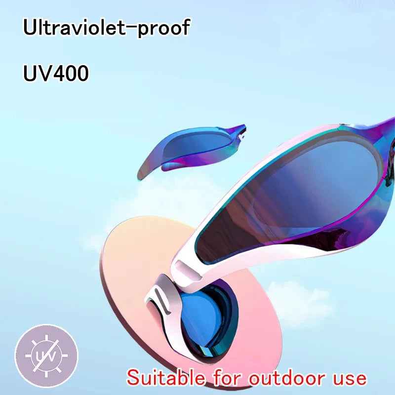 Electroplated Swimming Goggles For Women Men Waterproof Anti Fog Anti UV Diving Glasses Swimming Training Accessories