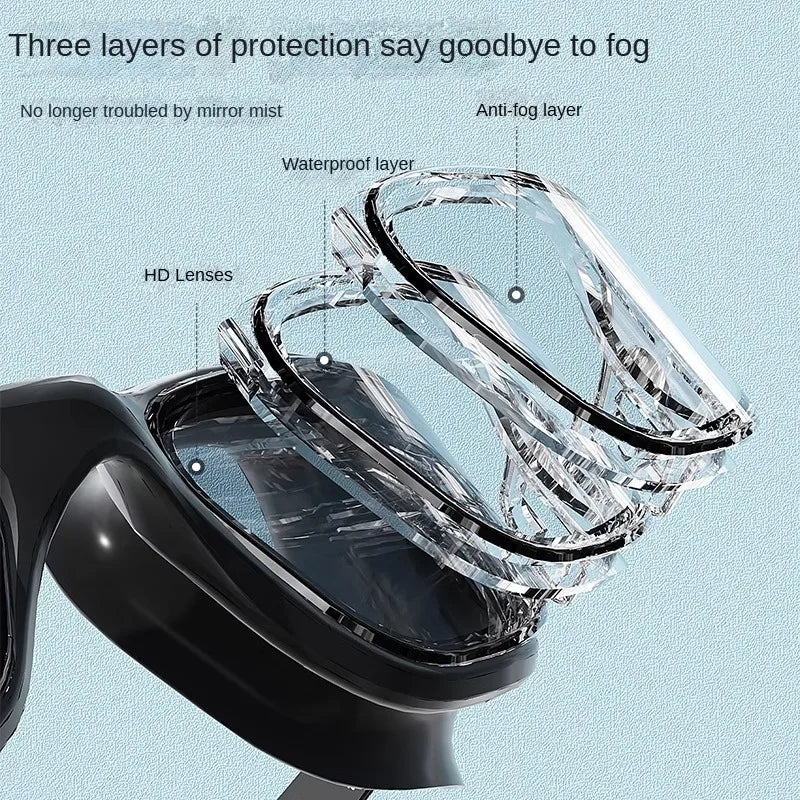 HD Anti-fog Swimming Goggles with Earplugs Adult Men Women  Leak Proof Adjustable high-quality Silicone Swim Protection EYEWEAR