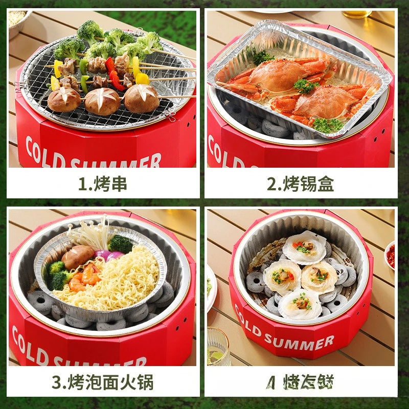 Portable Disposable BBQ Grill Outdoor Picnic Charcoal Korean Grill for Takeaway