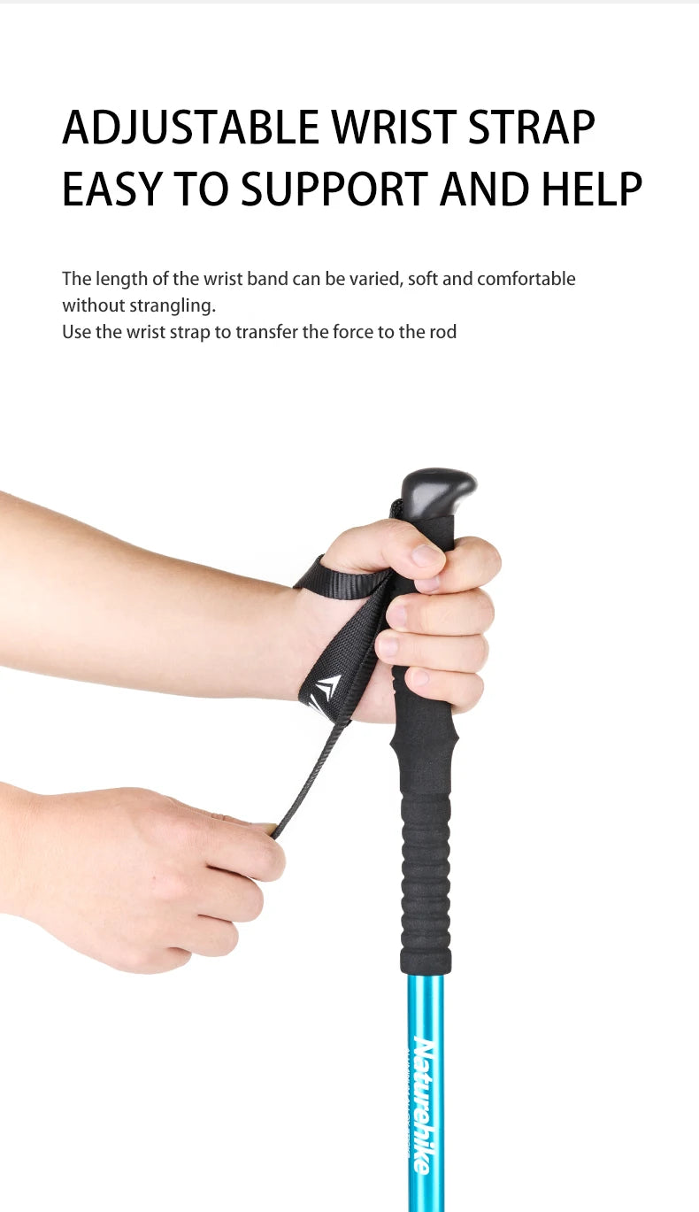 Naturehike Sunny Snow Base Walking Sticks Outdoor Children's Hiking Poles Men Women Camping Cane Ultralight Aluminum Alloy Trek