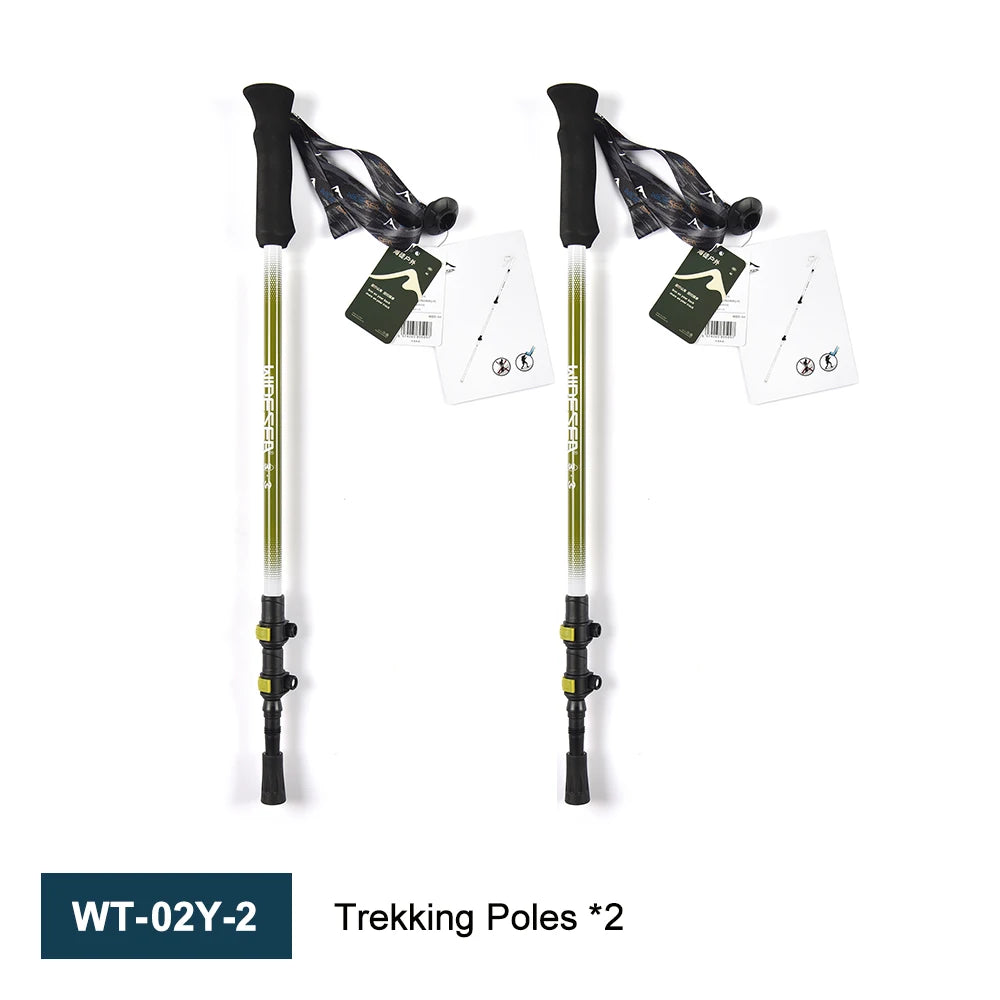Widesea Trekking Poles 3section Telescopic Pole Carbon Installed Lock For Anti-slip Adjustment Portable Outdoor Walking Sticks