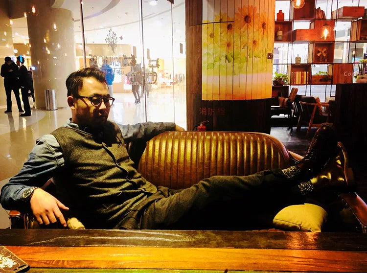 Mens British Wind Retro Boots Motorcycle Short Boots Men's Leather Boot Casual Work Shoes Men Women's Tide Chelsea Boots