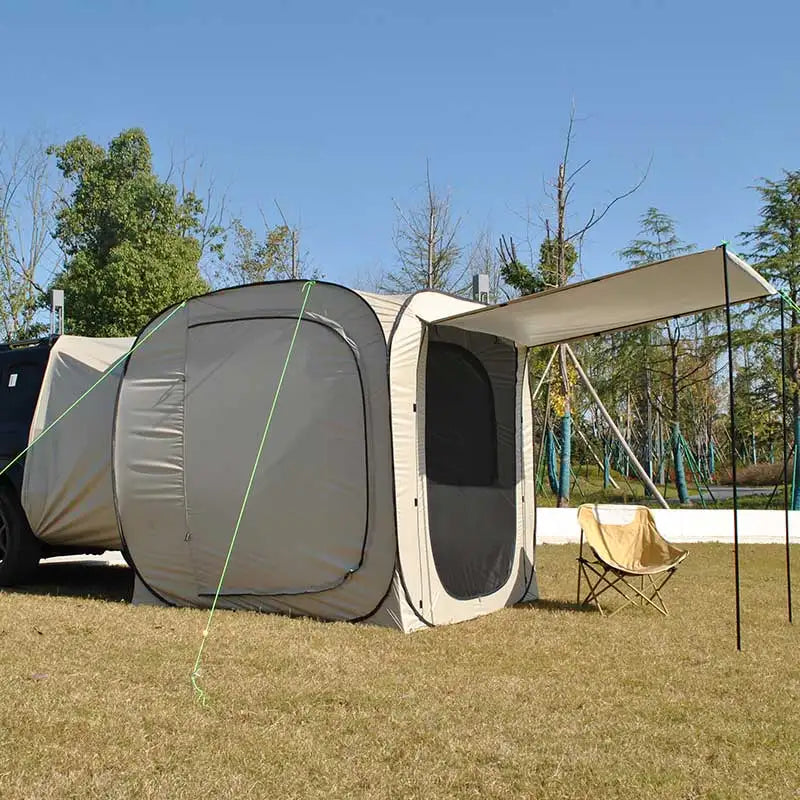 Pop-up SUV Camping Tent: 4 Person Instant Easy Setup Family Tent Connected to Vehicles to Achieve the Freedom of Heat&Cooling