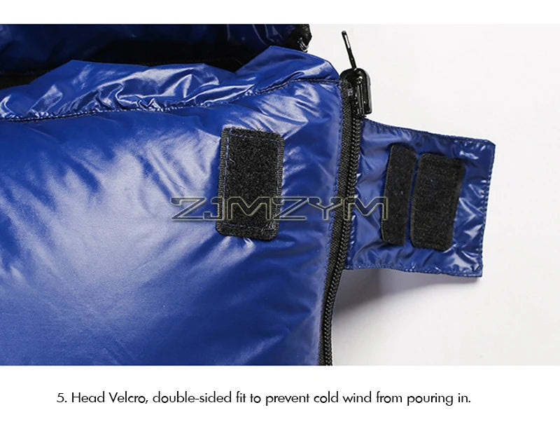 Down Mummy Sleeping Bag for Backpacking, Camping, Waterproof Portable Sleeping Bag, Zip Together for 2 Person Sleeping Bag