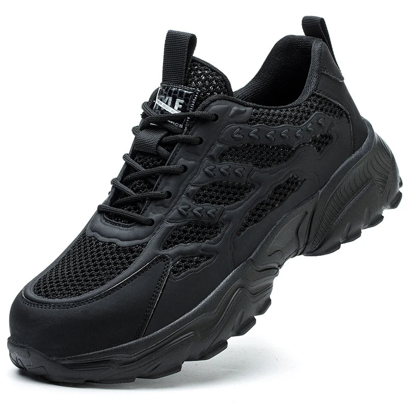 Security Anti-static Men Work Shoes Anti Puncture Anti Smashing Safety Shoes Air Cushion Indestructible Sneakers Breathable Mesh