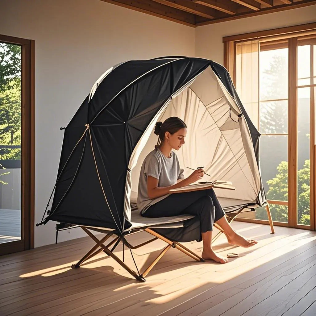 All-Season Camping Cot Tent 1-Person - Sturdy Cross-Braced Structure, for Fishing or Outdoor Activities,, Compact & Portable