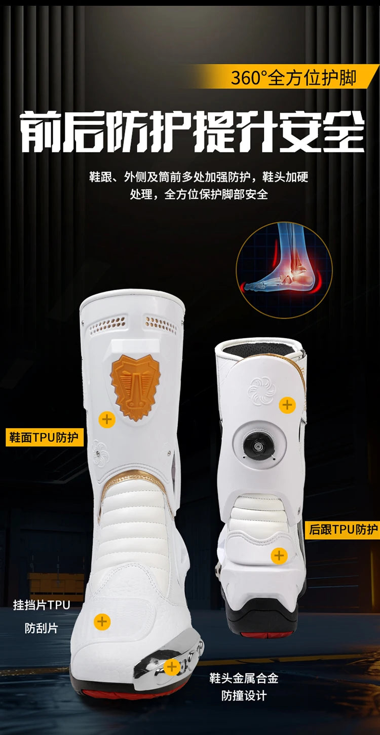 36-47 Anti Fall Motocross Boots Wear-resistant Motorcycle Boots Men's Women Racing Boots Safe Riding Equipment Rally Shoes