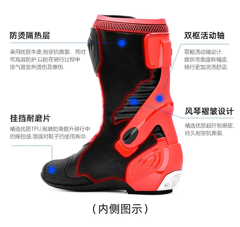 TR Motorcycle Long Boots Motocross Off-Road Rally Professional Racing Boots Motorbike Rider Biker Shoes Protection Equipment